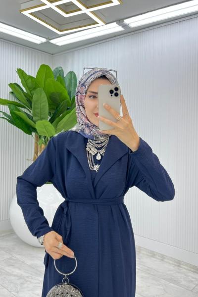 Lacivert Premium Üçlü Derin Takım Tesettür Giyim