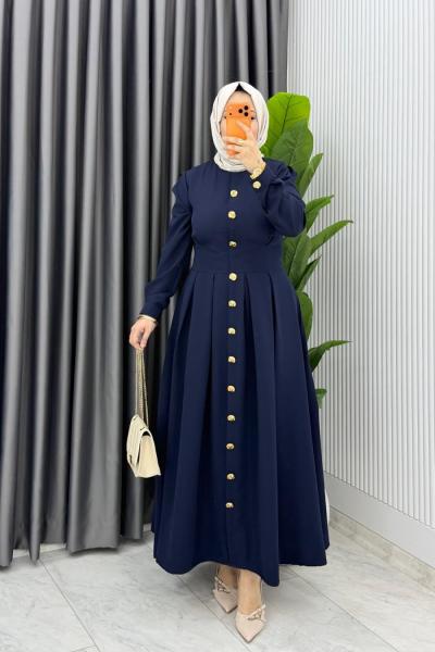 Lacivert Premium Asel Elbise Tesettür Giyim