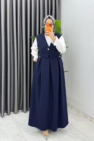 Lacivert Premium Zehra Jile Tesettür Giyim