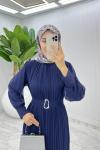 Lacivert Uçuş Uçuş Elbise Tesettür Giyim