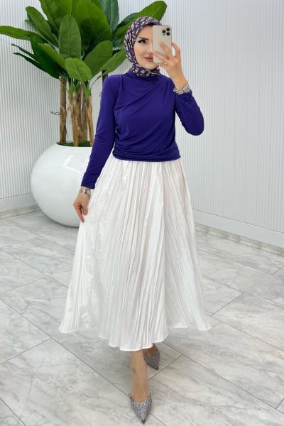 Mor Tek Sadece Etek Tesettür Giyim