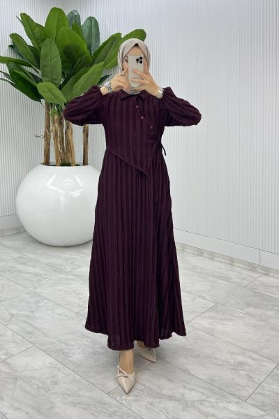 Mürdüm  Şehnaz Elbise Tesettür Giyim