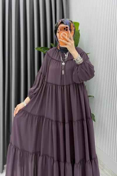 Mürdüm Güzide Elbise Tesettür Giyim