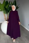 Mürdüm Kayra Takım Medine İpeği Kumaş Tesettür Giyim Premium Seri