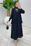 Siyah Premium Asalet Elbise Tesettür Giyim