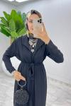 Siyah Premium Üçlü Derin Takım Tesettür Giyim