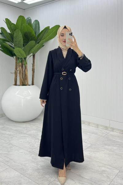 Siyah Premium Sahra Ferace Elbise Tesettür Giyim