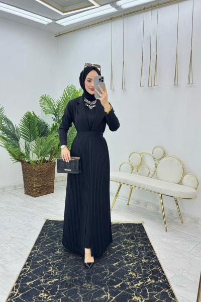 Siyah Seda Tasarım Takım Tesettür Giyim