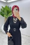 Siyah Uçuş Uçuş Elbise Tesettür Giyim