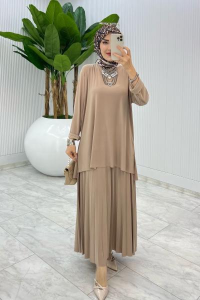 Taş Şermin Etek Takım Tesettür Giyim