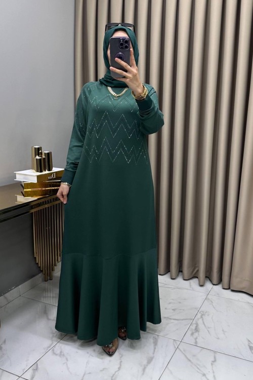 Aleyna Abiye Elbise Zümrüt  Zümrüt