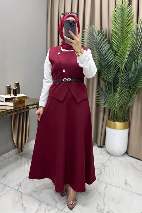 Gülce Takım Bordo Bordo