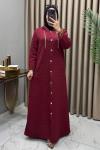 Ilgın Yün Kapitone Kaban Bordo Bordo