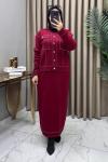 Melis Triko Etekli Takım Bordo Bordo