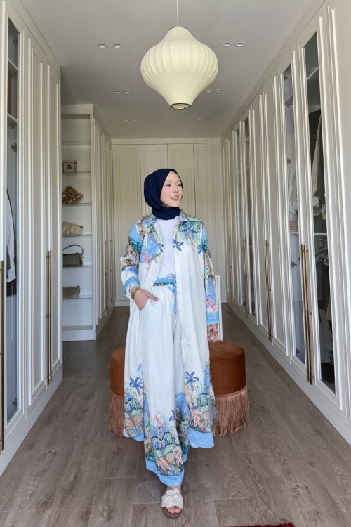 Hilal Desenli Takım - mavi