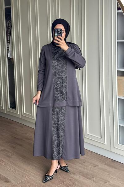 Işılay Etekli Takım - Gri