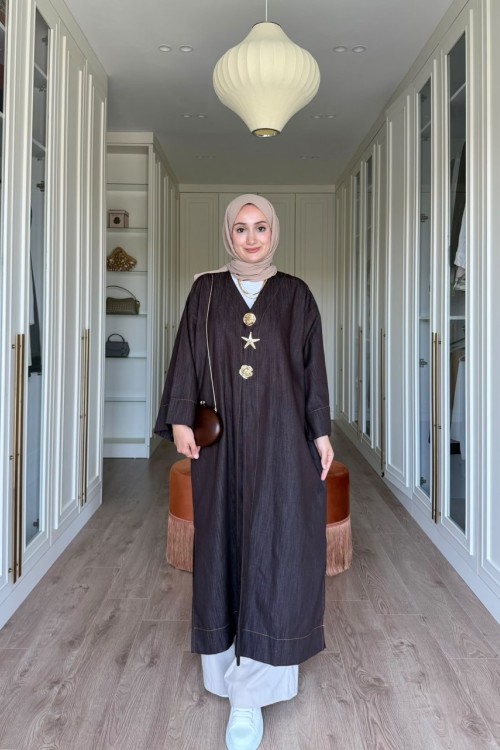 Liva Kot Kimono-Kahverengi