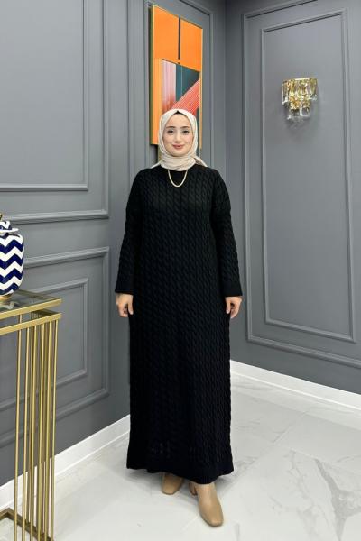 Örgü Elbise - Siyah