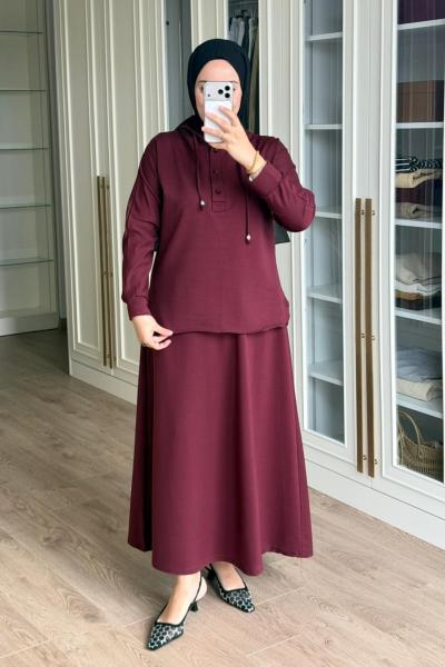 Rukiye Etekli Takım - Bordo