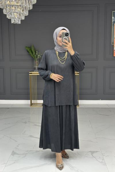 Seda etekli takım - gri