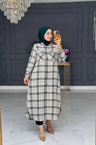 Sidar uzun gömlek- ekru