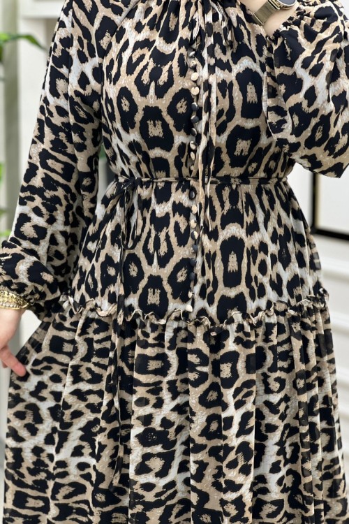 Leylak Leopar Elbisem