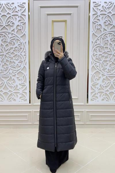 Tesettür Şişme tam dolgulu Siyah Kaban