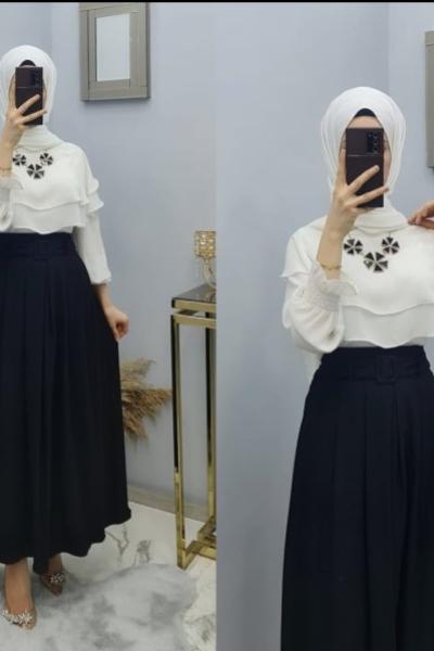 Yeni Model Örme Krep Kumaş Eteğim