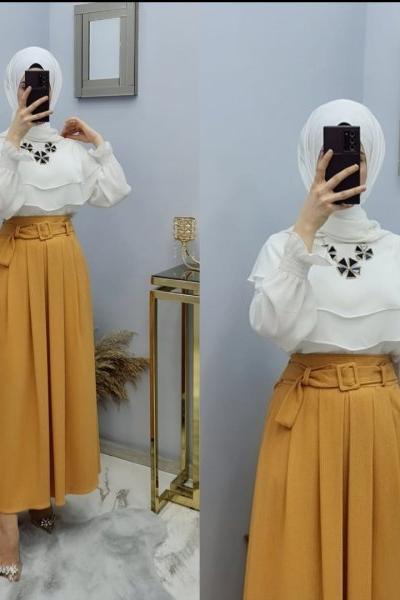 Yeni Model Örme Krep Kumaş Eteğim