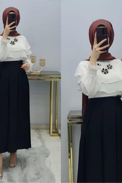 Yeni Model Örme Krep Kumaş Eteğim