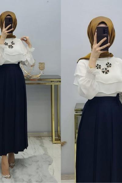 Yeni Model Örme Krep Kumaş Eteğim