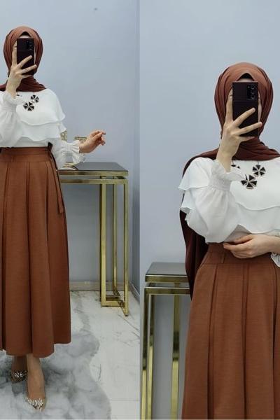 Yeni Model Örme Krep Kumaş Eteğim