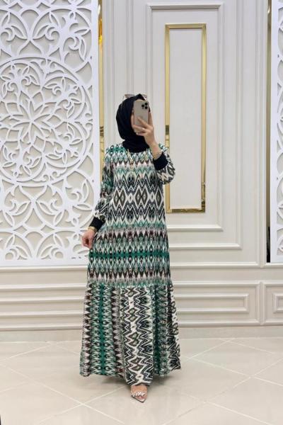 Zikzak Tesettür Elbise