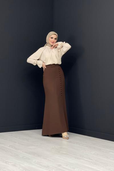 Düğme Detaylı Etek