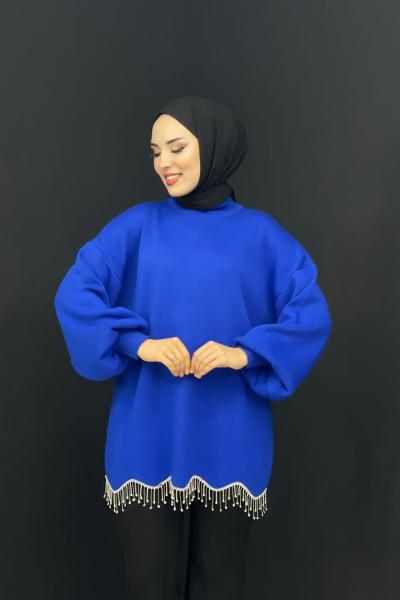 Eteği Taşlı Triko Tunik