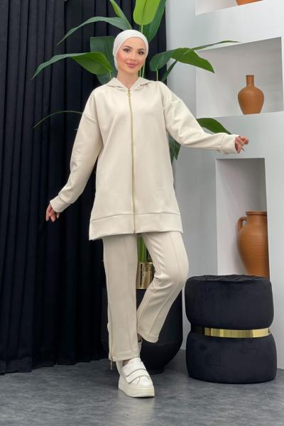 Kapşonlu Scuba Pantolonlu Takım