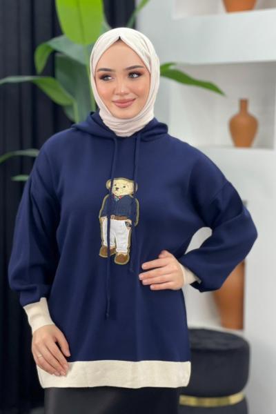 Kapşonlu Ayıcıklı Sweat