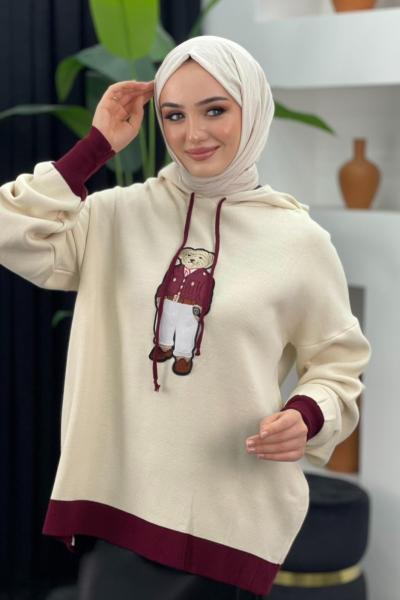 Kapşonlu Ayıcıklı Sweat