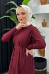 Merserize Çizgili Elbise