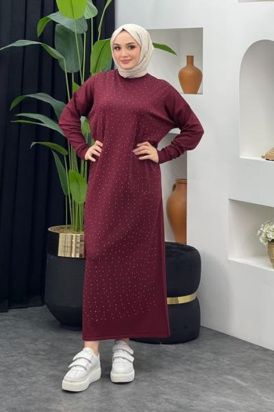 Taşlı Merserize Elbise