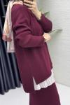 Asel Takım Tesettür Giyim  Bordo
