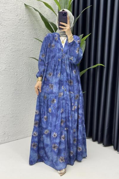 Ayşin Elbise Tesettür Giyim Mavi