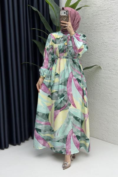 Ayşin Elbise Tesettür Giyim  Yeşil