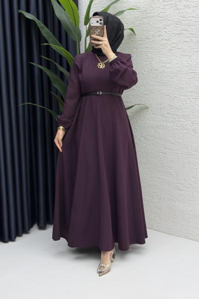 Belkıs Elbise Tesettür Giyim  Mürdüm