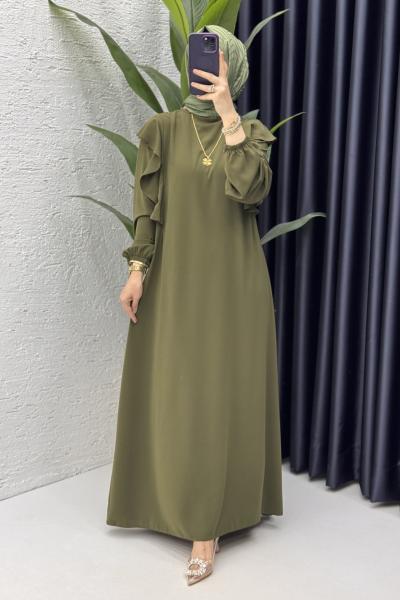 Canan Elbise Tesettür Giyim Haki
