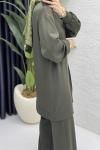Çımalı Takım Tesettür Giyim  Haki