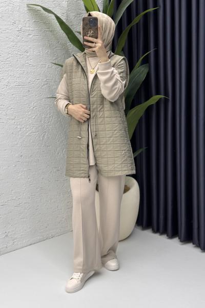 Deniz Üçlü Takım Tesettür Giyim Küf Yeşili