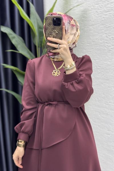 Dila Elbise Tesettür Giyim  Bordo