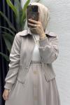 Dilruba Etekli Takım Tesettür Giyim  Taş Rengi