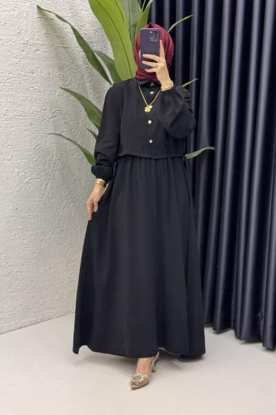 Ebrar Elbise Tesettür Giyim Siyah